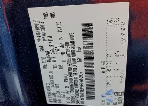 2016 Ford F150 z USA, uszkodzony, nr VIN 1FTMF1EP2GFA80906